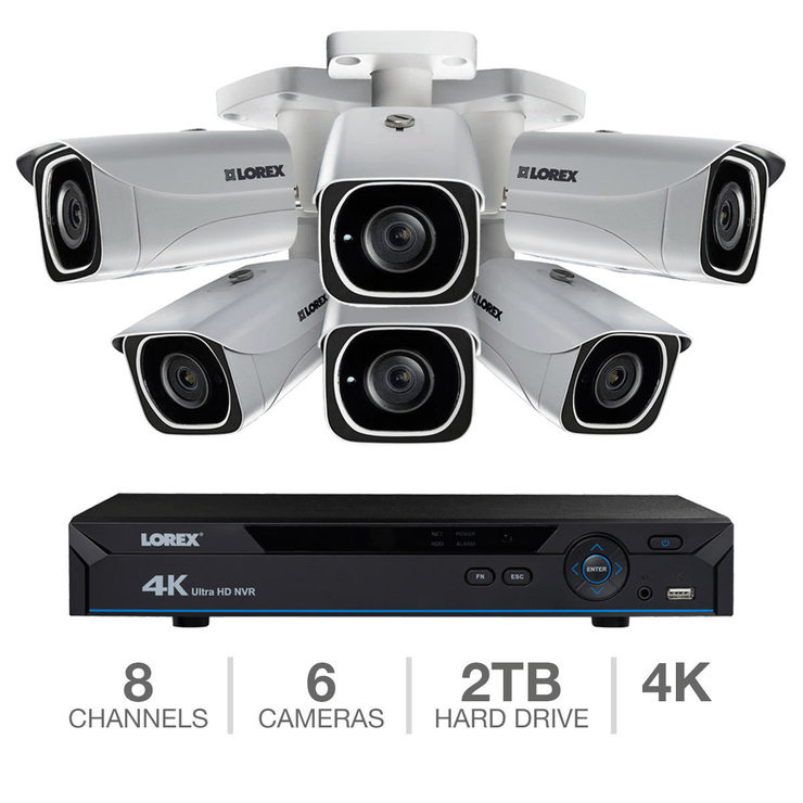 Lorex LNR6826KP 4K 8 Channel NVR with 6 x Ultra HD 4K Cameras CCTV Kit